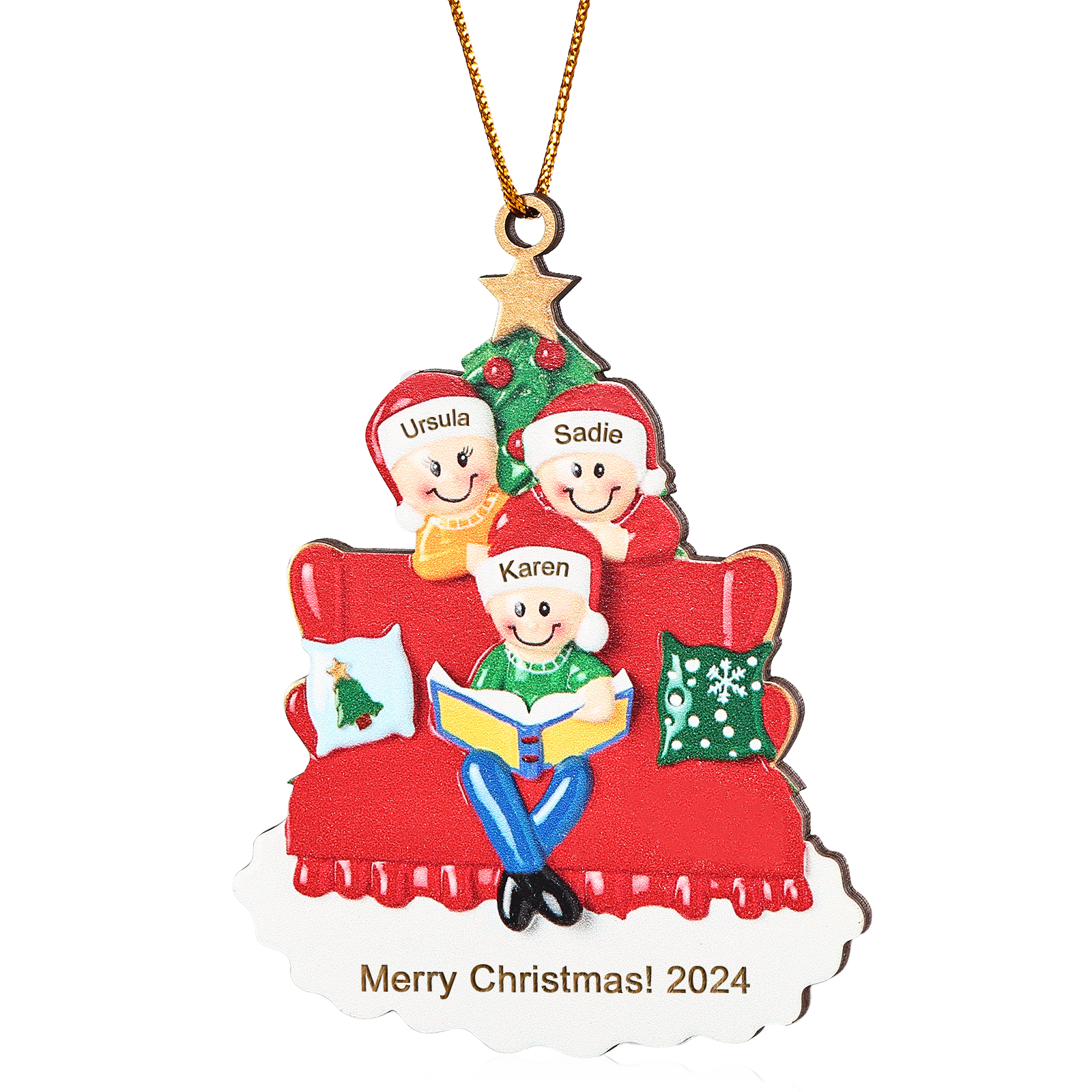 Personalised Christmas Ornament with 3 Names & Year A Heartwarming Gift for Family-Jessemade AU