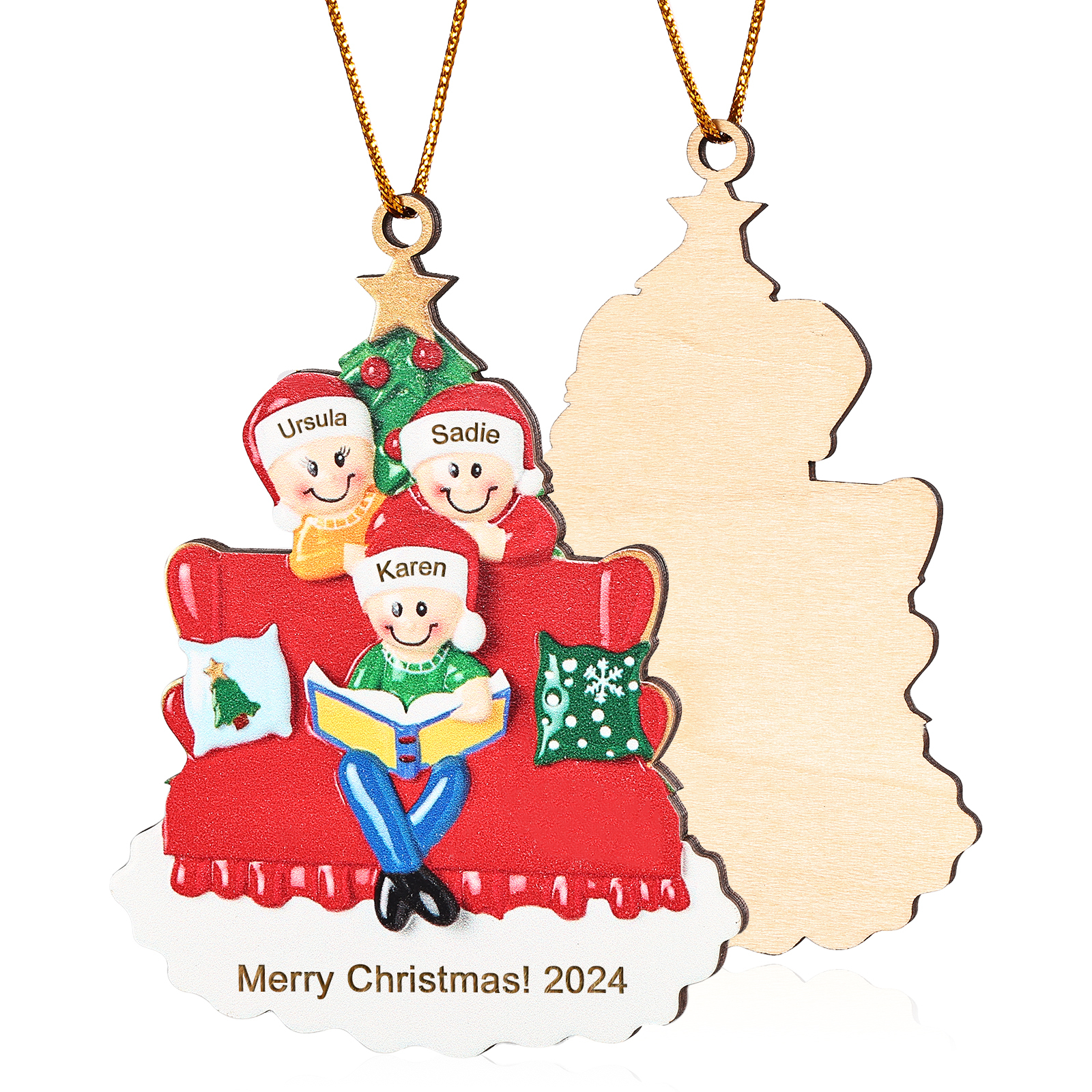 Personalised Christmas Ornament with 3 Names & Year A Heartwarming Gift for Family-Jessemade AU