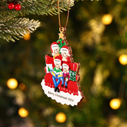 Personalised Christmas Ornament with 4 Names & Year A Heartwarming Gift for Family-Jessemade AU