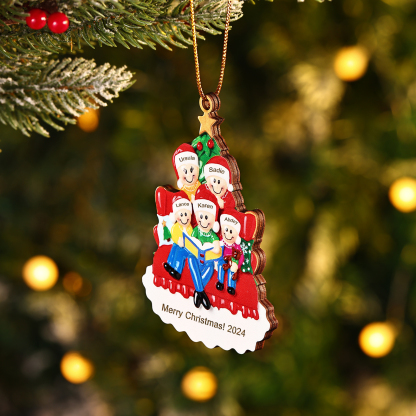 Personalised Christmas Ornament with 5 Names & Year A Heartwarming Gift for Family-Jessemade AU