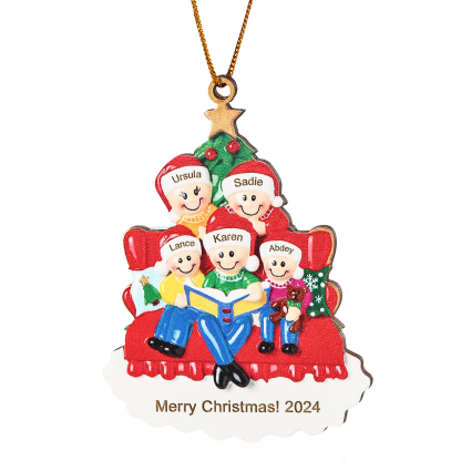 Personalised Christmas Ornament with 5 Names & Year A Heartwarming Gift for Family-Jessemade AU