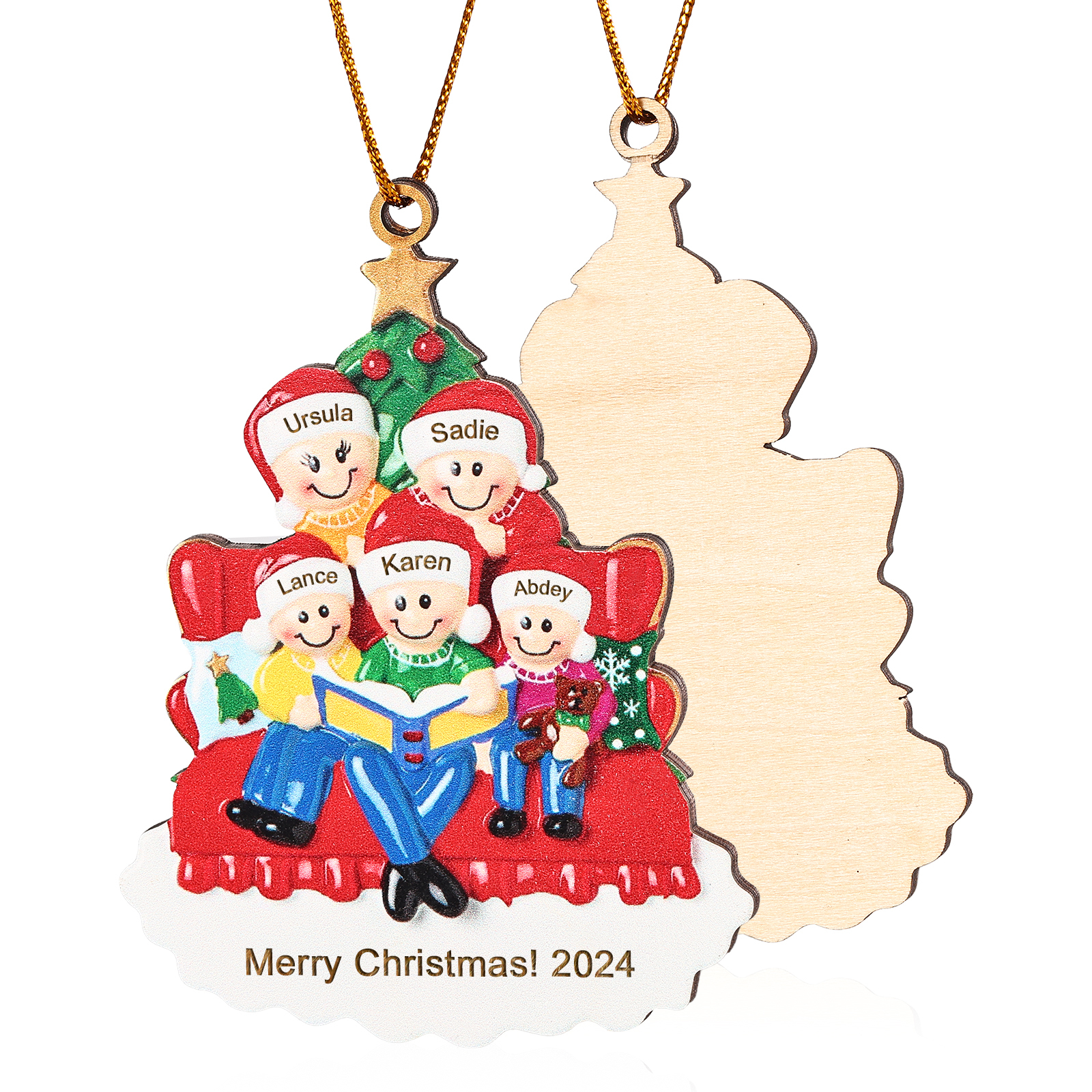 Personalised Christmas Ornament with 5 Names & Year A Heartwarming Gift for Family-Jessemade AU