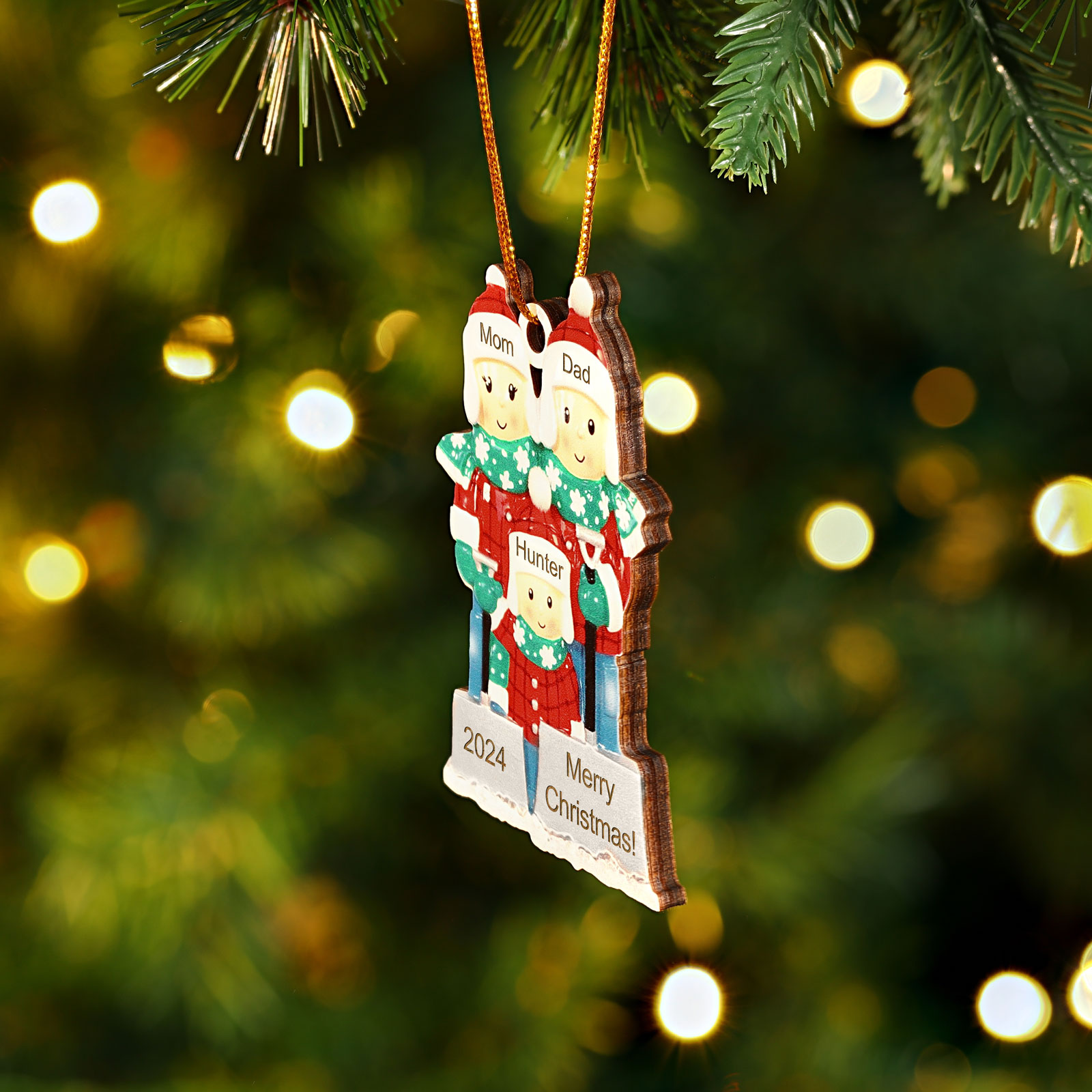 Personalised Snow Shoveling Christmas Ornament Custom Family Gift with 3 Names-Jessemade AU