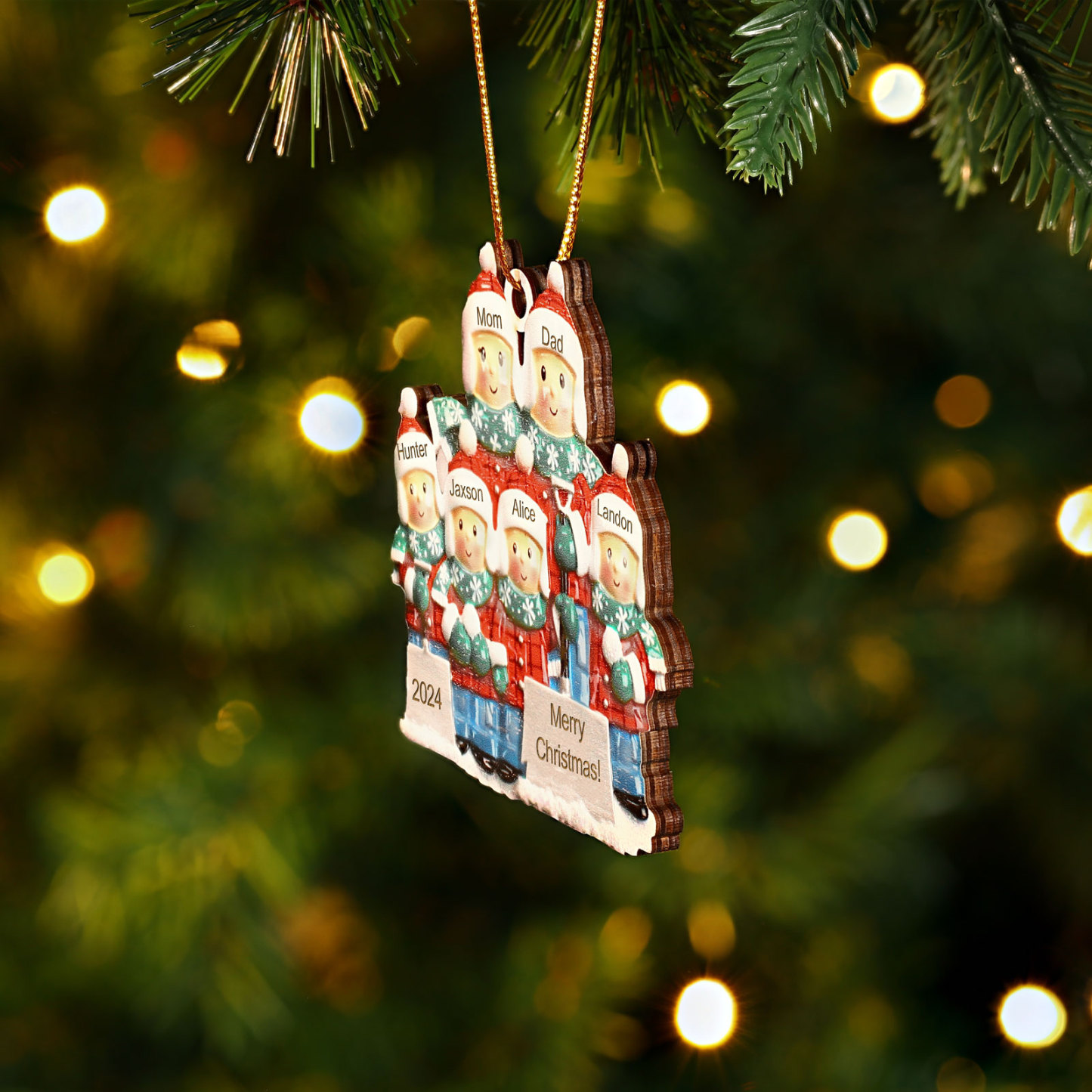 Personalised Snow Shoveling Christmas Ornament Custom Family Gift with 6 Names-Jessemade AU