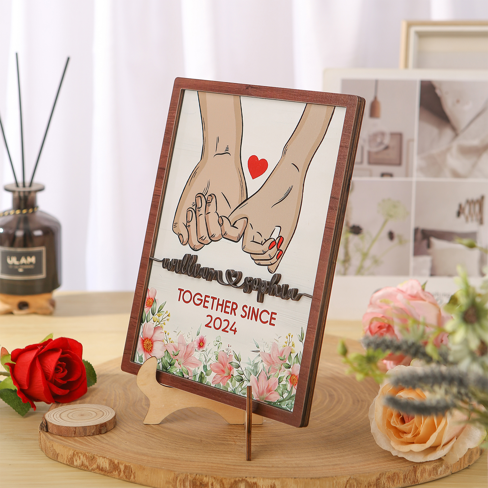 Together Since Personalised Pinky Promise Plaque with 2 Names & Custom Year A Symbol of Lasting Love-Jessemade AU