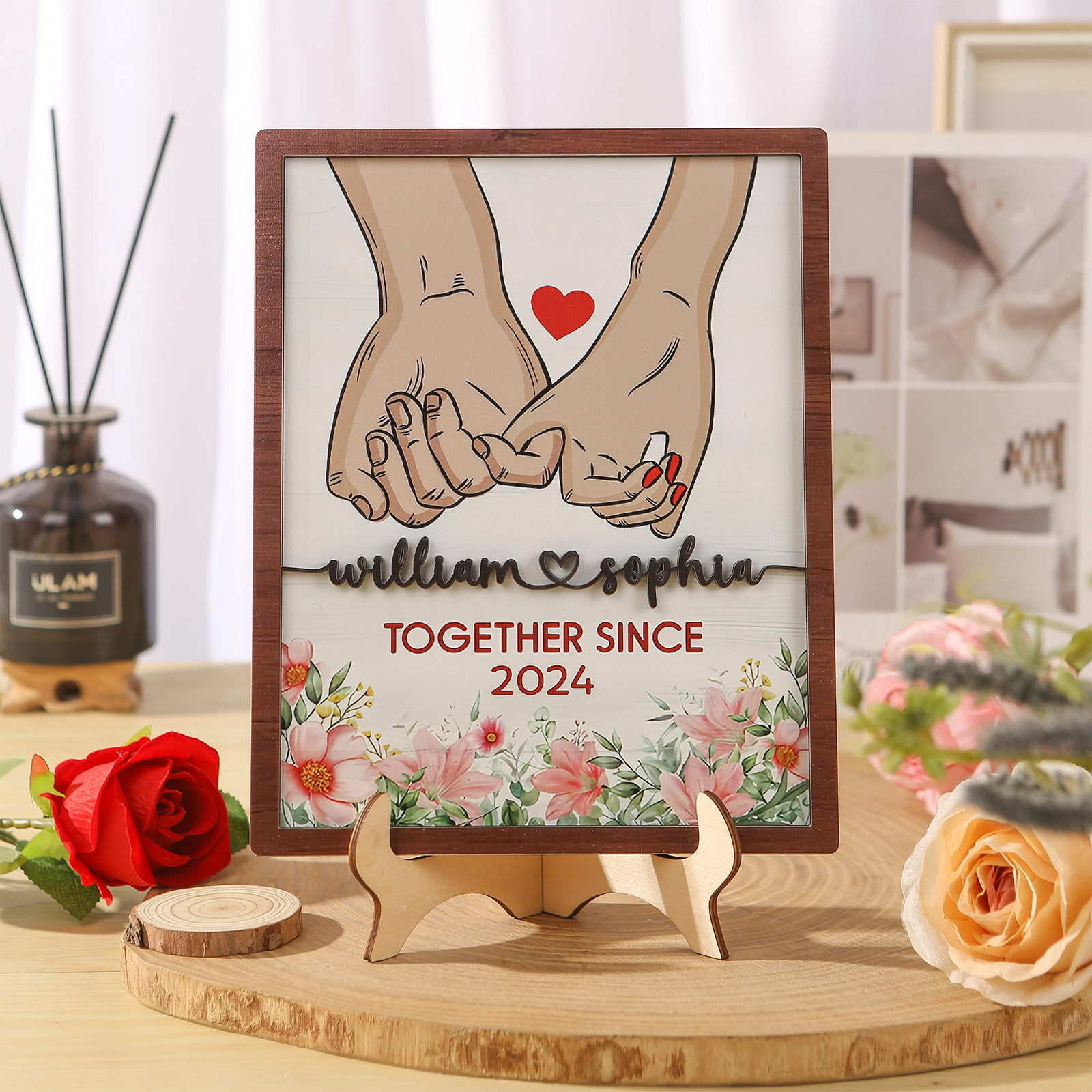 Personalised Pinky Promise Plaque with 2 Names & Custom Year A Symbol of Lasting Love