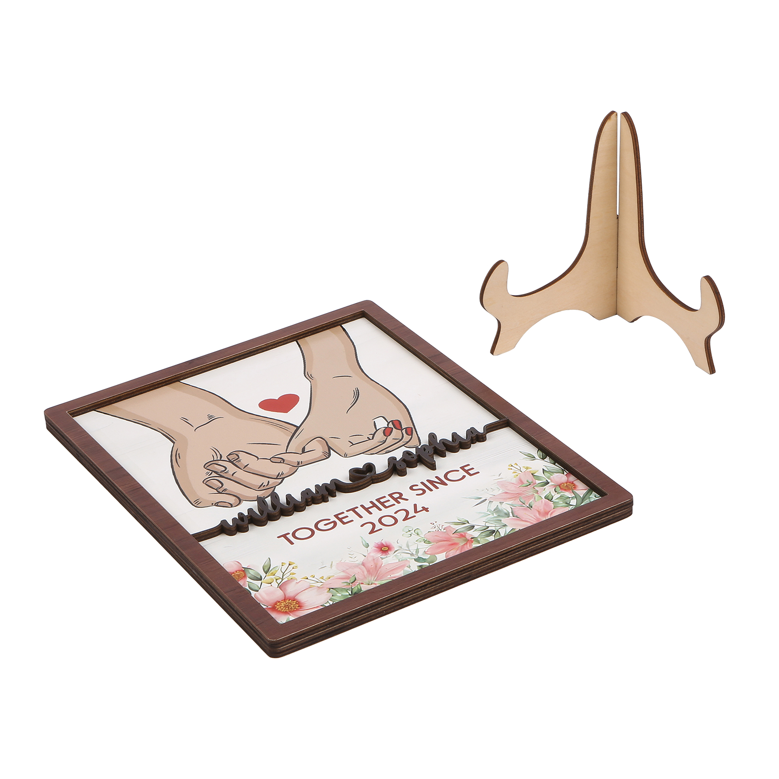 Together Since Personalised Pinky Promise Plaque with 2 Names & Custom Year A Symbol of Lasting Love-Jessemade AU