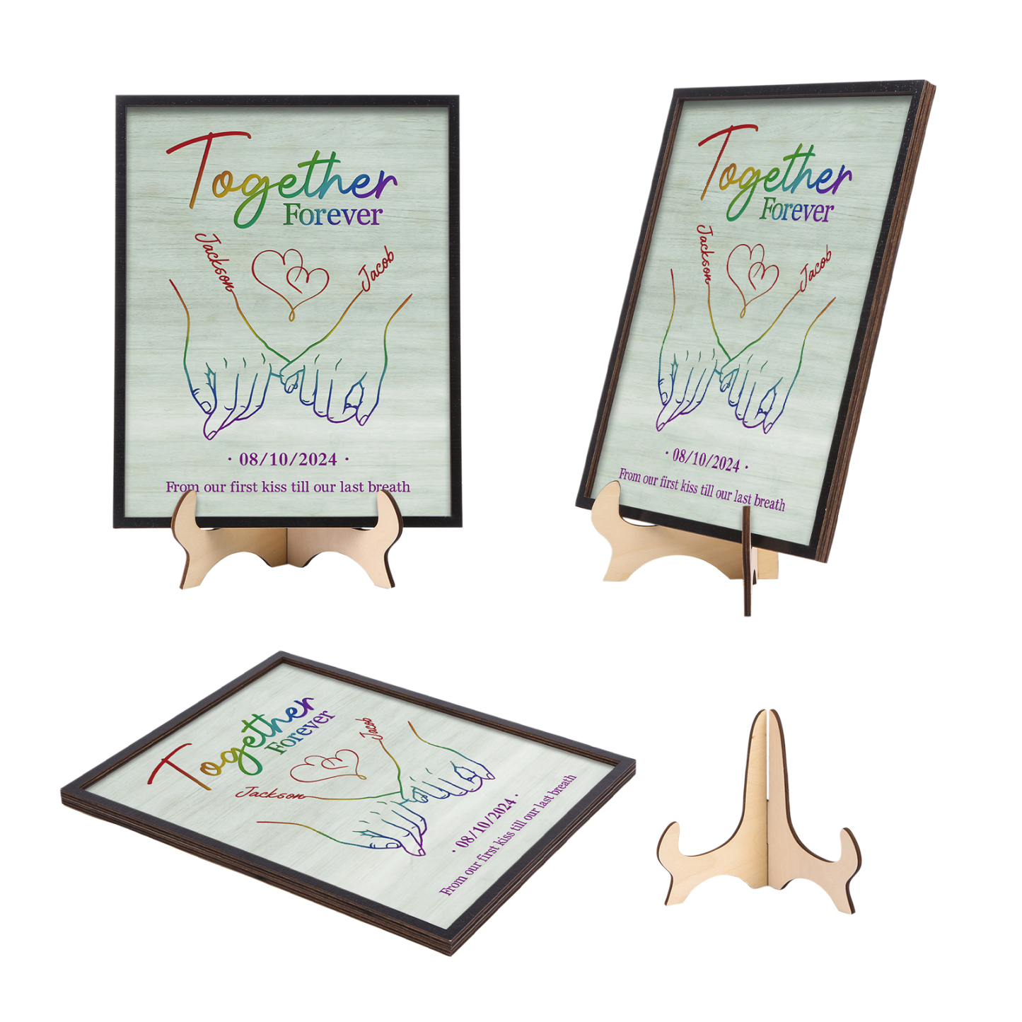 Together Since Personalised Wooden Plaque with 2 Names 1 Date & Heartfelt Text  A Unique Keepsake for Couples-Jessemade AU