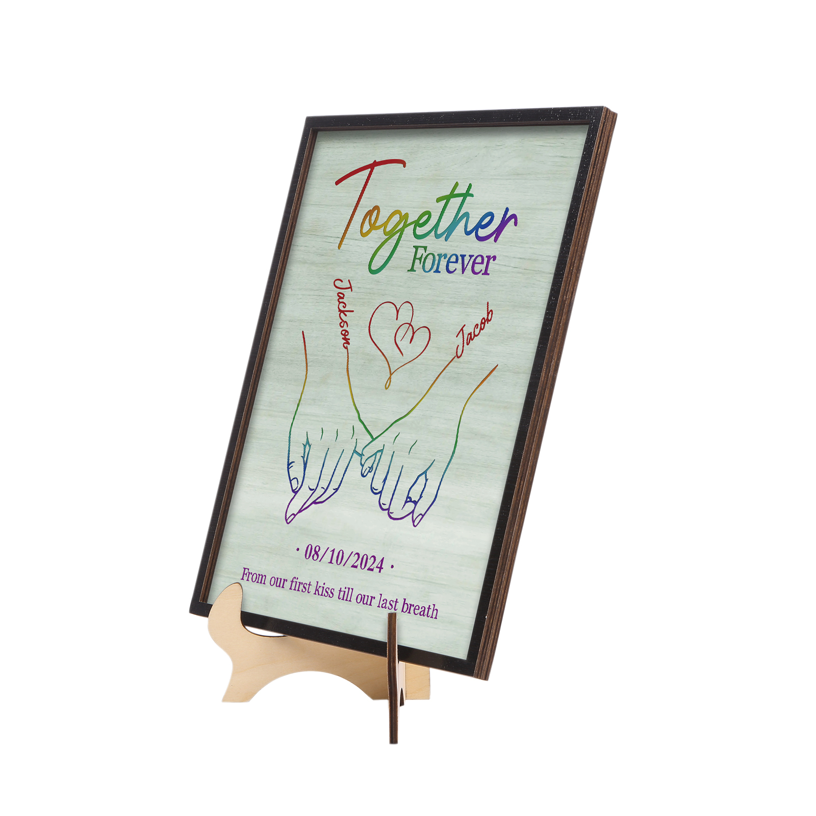 Together Since Personalised Wooden Plaque with 2 Names 1 Date & Heartfelt Text  A Unique Keepsake for Couples-Jessemade AU