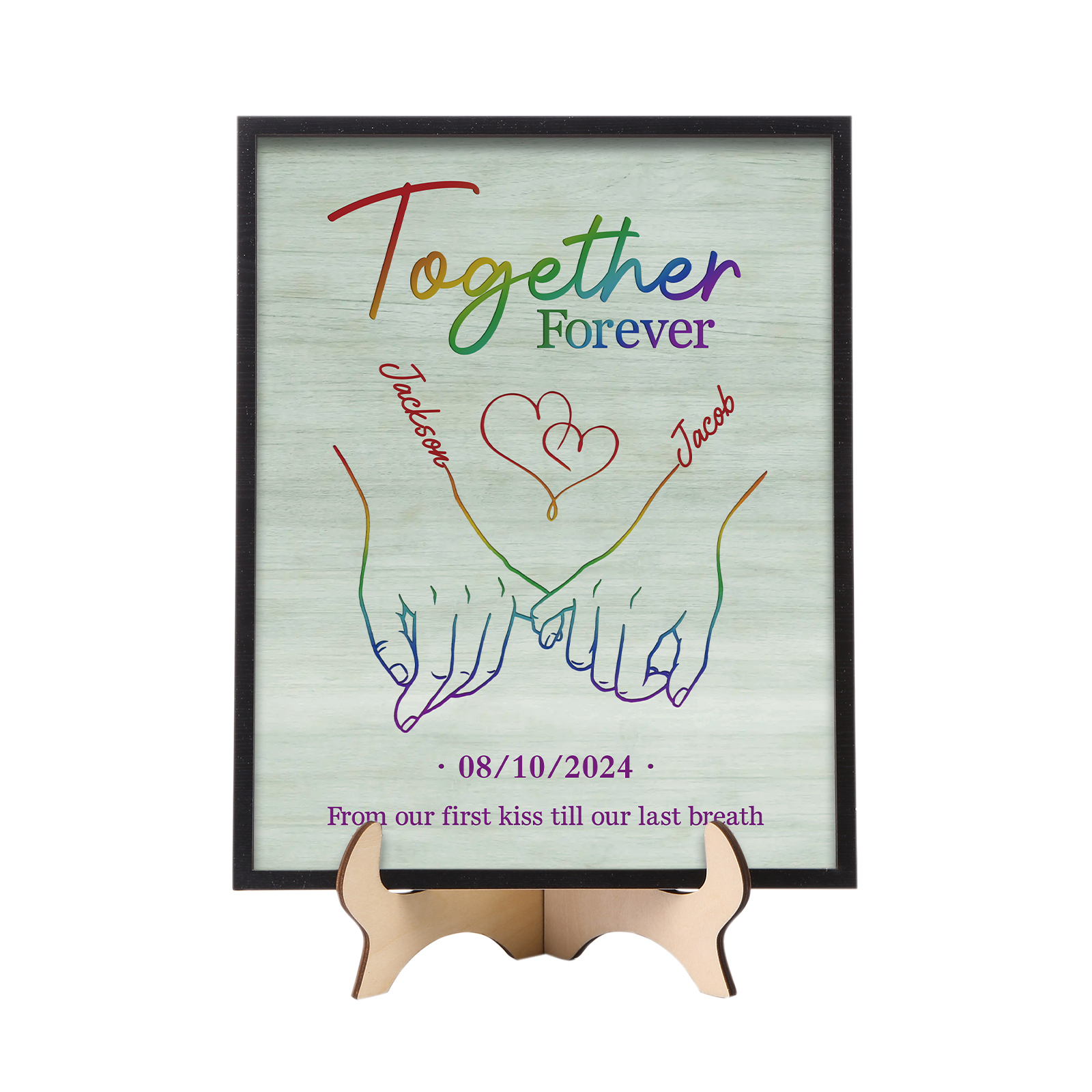 Together Since Personalised Wooden Plaque with 2 Names 1 Date & Heartfelt Text  A Unique Keepsake for Couples-Jessemade AU
