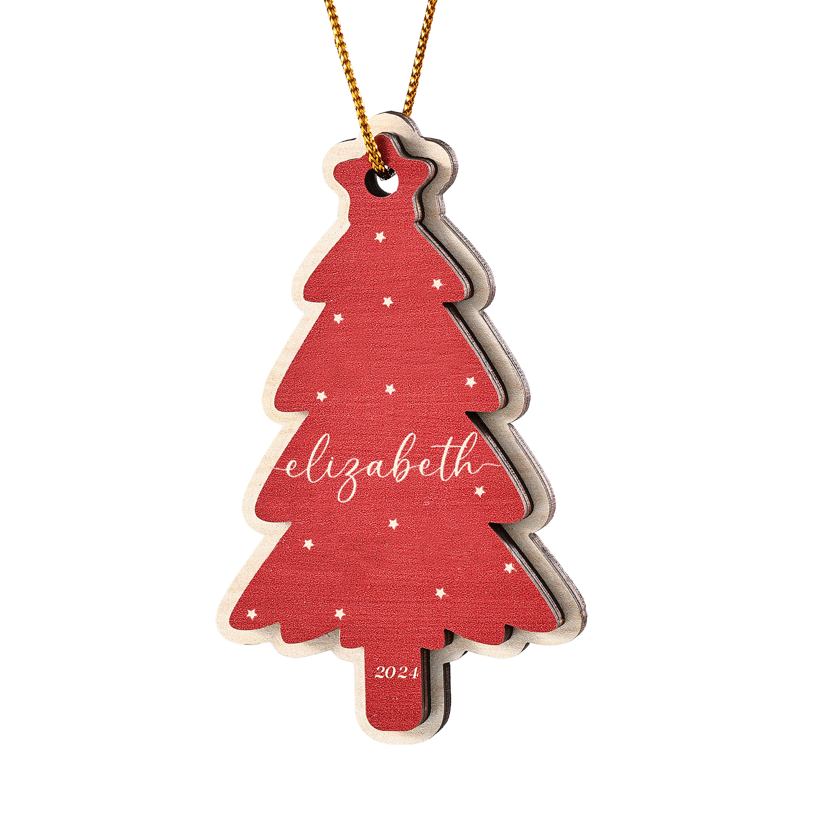 Personalised Christmas Tree Ornament Custom with 1-6 Names Family Holiday Decor 2 Layer Wooden Ornaments-Jessemade AU