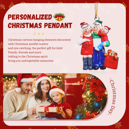 Personalized 3 Names Family Ornament for Pregnant Mom Mum-Jessemade AU