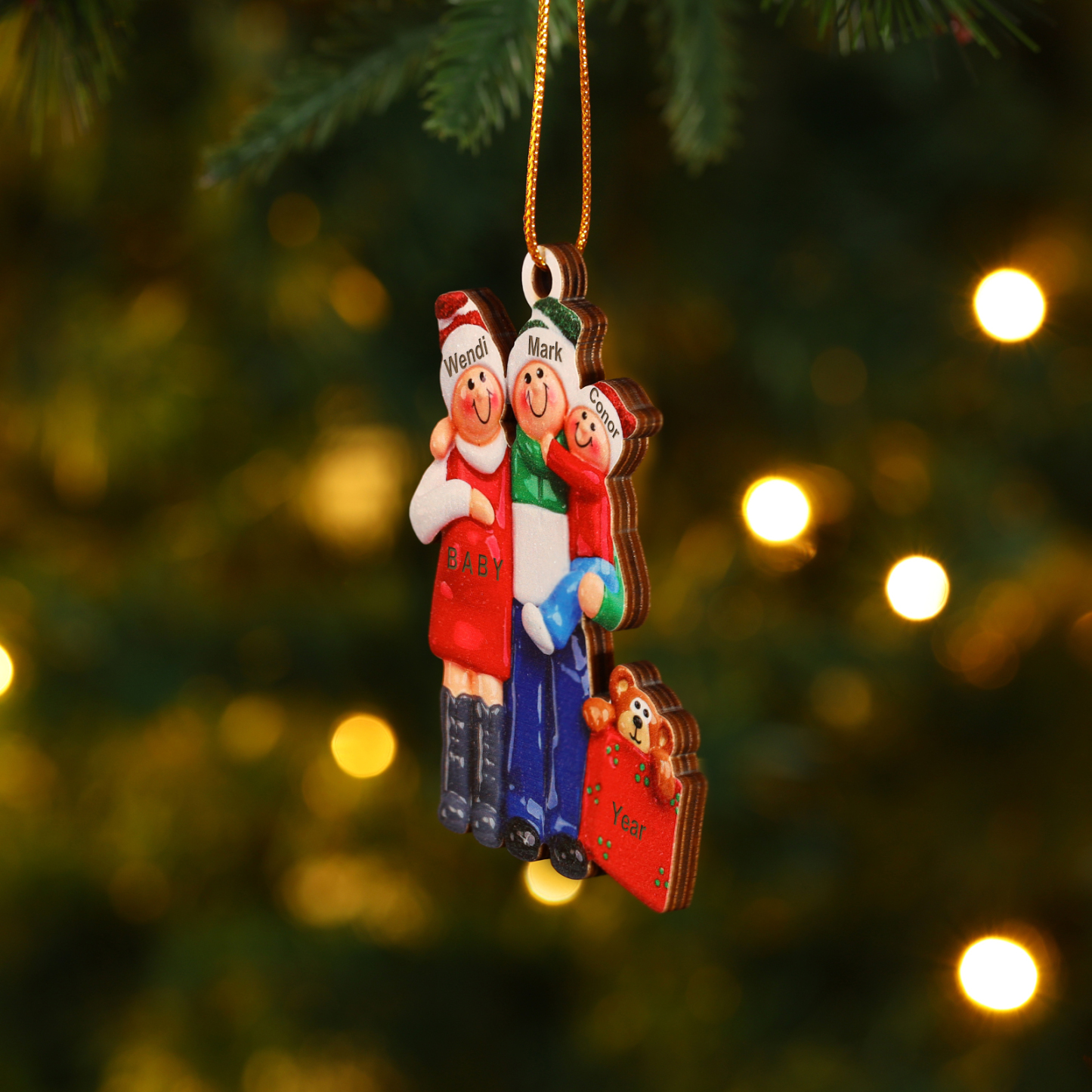 Personalized 3 Names Family Ornament for Pregnant Mom Mum-Jessemade AU