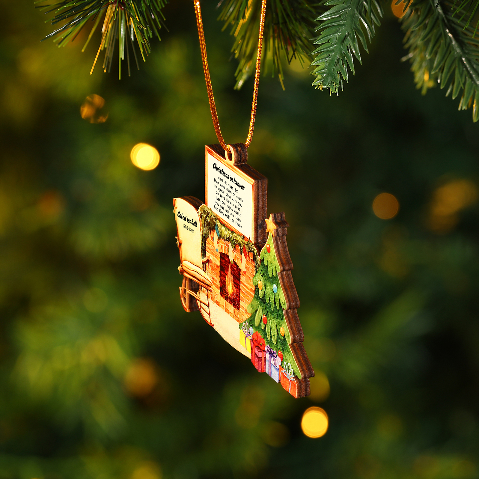 Christmas in Heaven Personalized Memorial Christmas Ornament Commemorate Loved Ones with Custom Name and Year-Jessemade AU