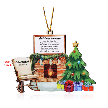 Christmas in Heaven Personalized Memorial Christmas Ornament Commemorate Loved Ones with Custom Name and Year-Jessemade AU