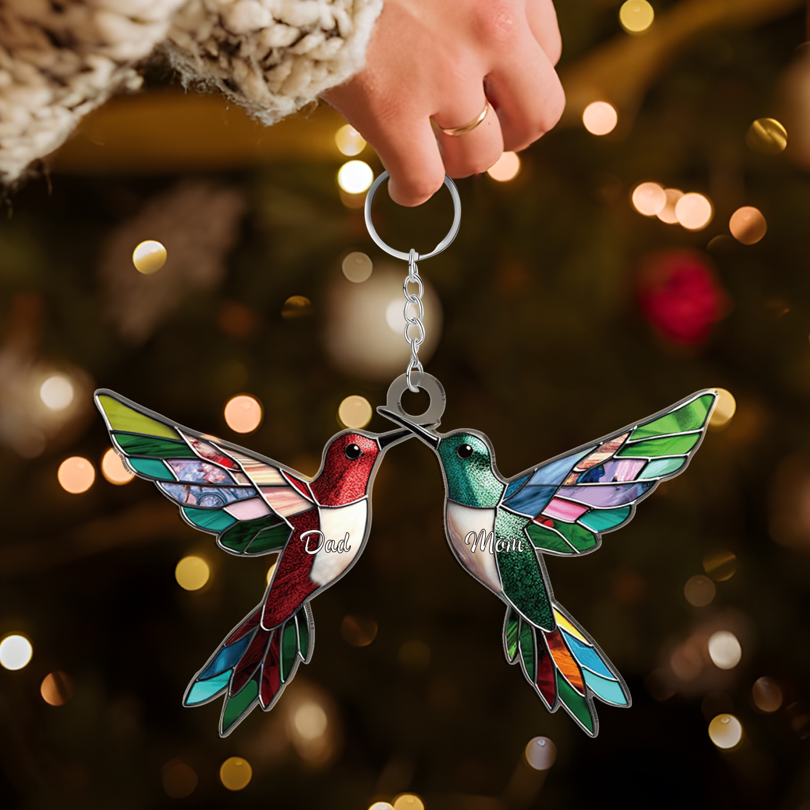 Personalised Hummingbird Family Christmas Ornament Custom 2 Names Gift-Jessemade AU