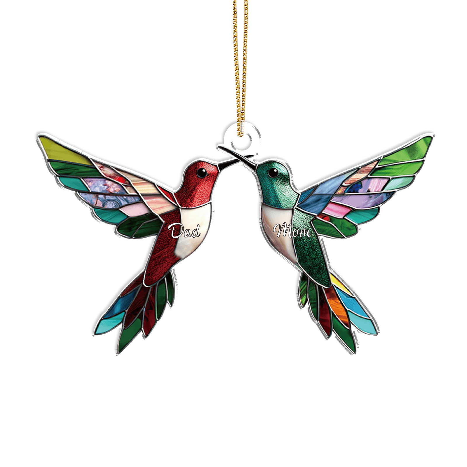 Personalised Hummingbird Family Christmas Ornament Custom 2 Names Gift-Jessemade AU