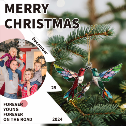 Personalised Hummingbird Family Christmas Ornament Custom 3 Names Gift-Jessemade AU