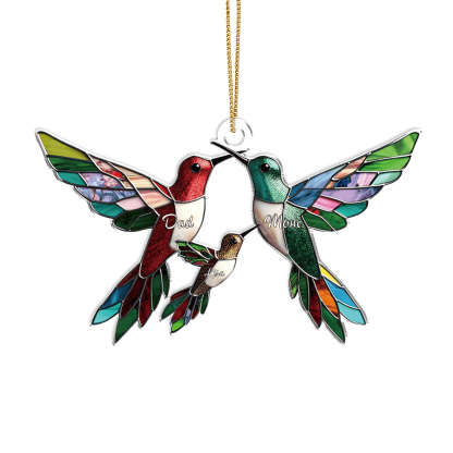 Personalised Hummingbird Family Christmas Ornament Custom 3 Names Gift-Jessemade AU