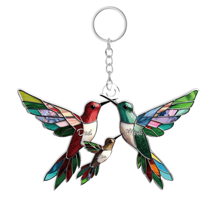Personalised Hummingbird Family Christmas Ornament Custom 3 Names Gift-Jessemade AU