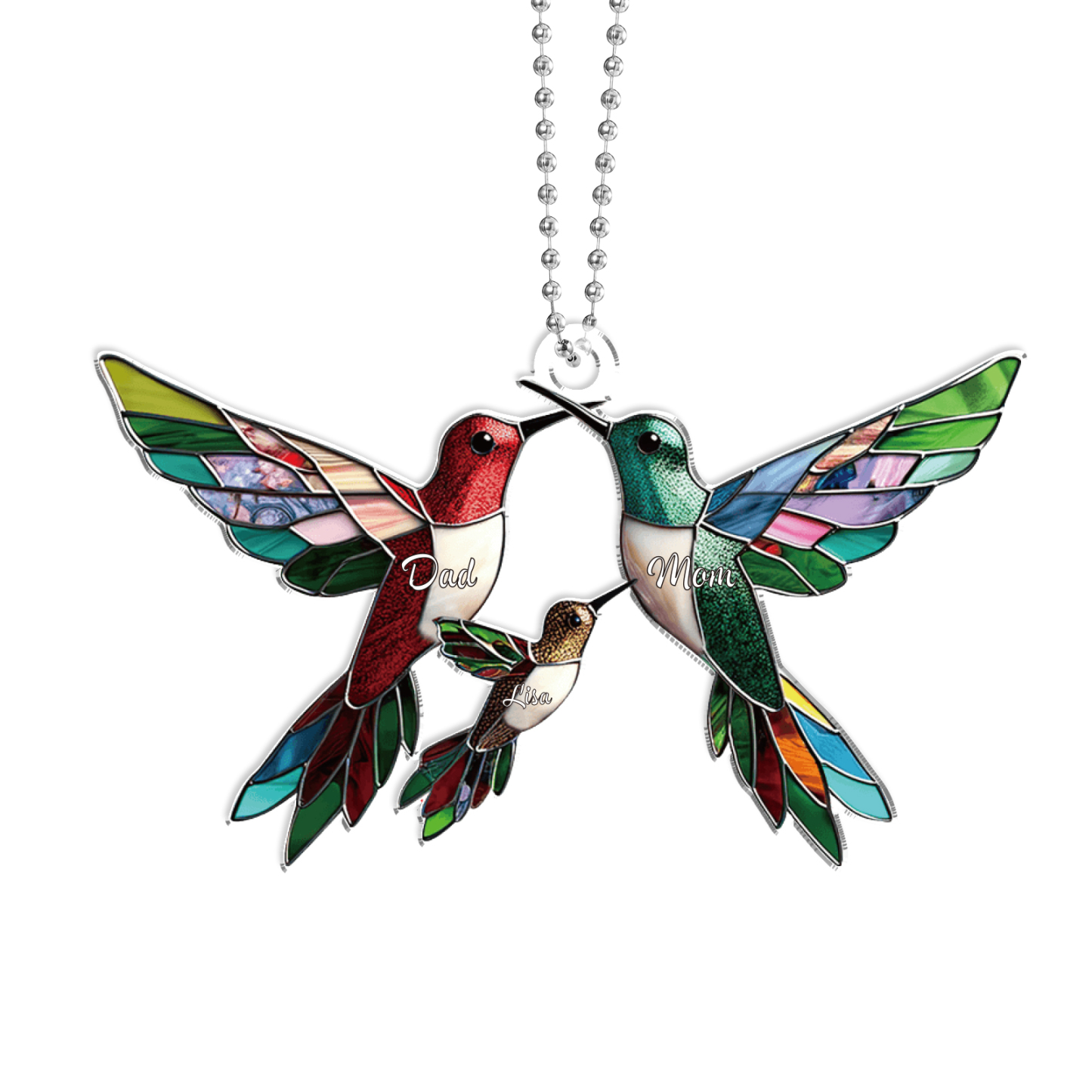 Personalised Hummingbird Family Christmas Ornament Custom 3 Names Gift-Jessemade AU