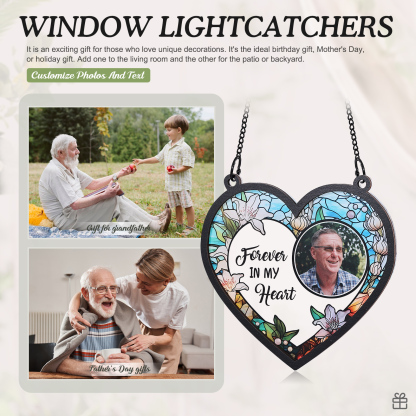 Personalised Memorial Sun Catcher with Photo and Text Elegant Light Catcher Keepsake