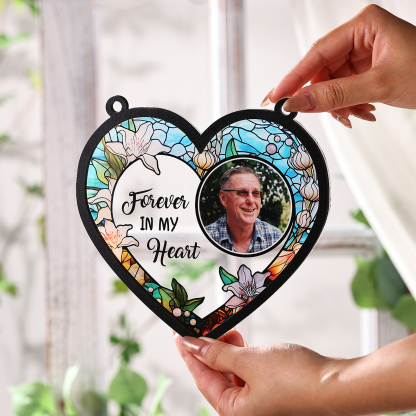Personalised Memorial Sun Catcher with Photo and Text Elegant Light Catcher Keepsake