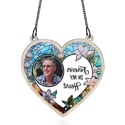 Personalised Memorial Sun Catcher with Photo and Text Elegant Light Catcher Keepsake