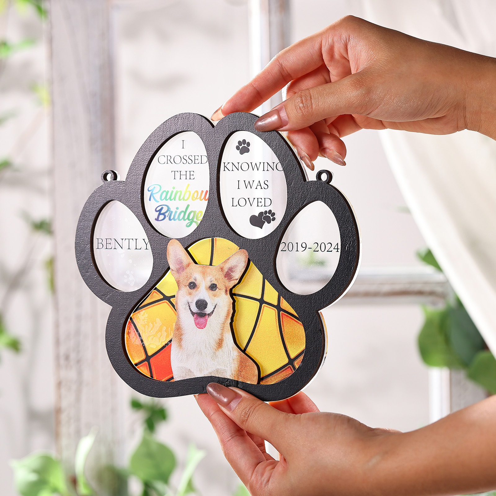 Personalised Pet Memorial Window Hanging Light Catcher A Lasting Tribute to Cherished Pets