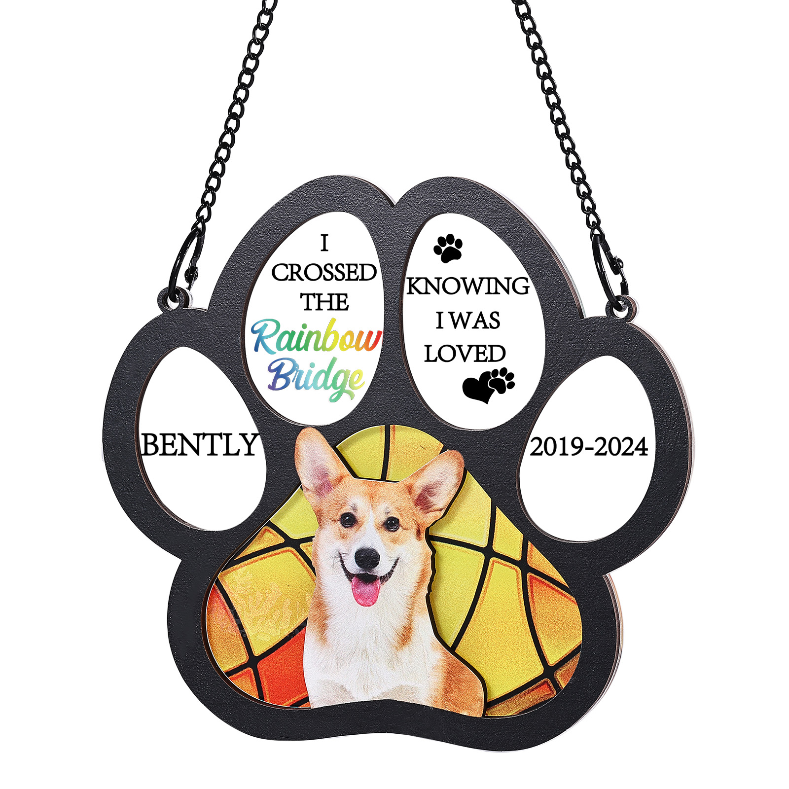 Personalised Pet Memorial Window Hanging Light Catcher A Lasting Tribute to Cherished Pets