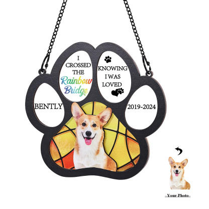 Personalised Pet Memorial Window Hanging Light Catcher A Lasting Tribute to Cherished Pets