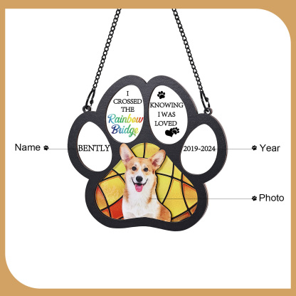 Personalised Pet Memorial Window Hanging Light Catcher A Lasting Tribute to Cherished Pets