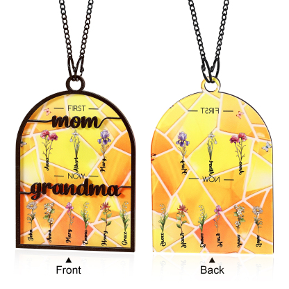 First Mom Now Grandma Family Personalised Window Hanging Suncatcher Gift For Mom Grandma