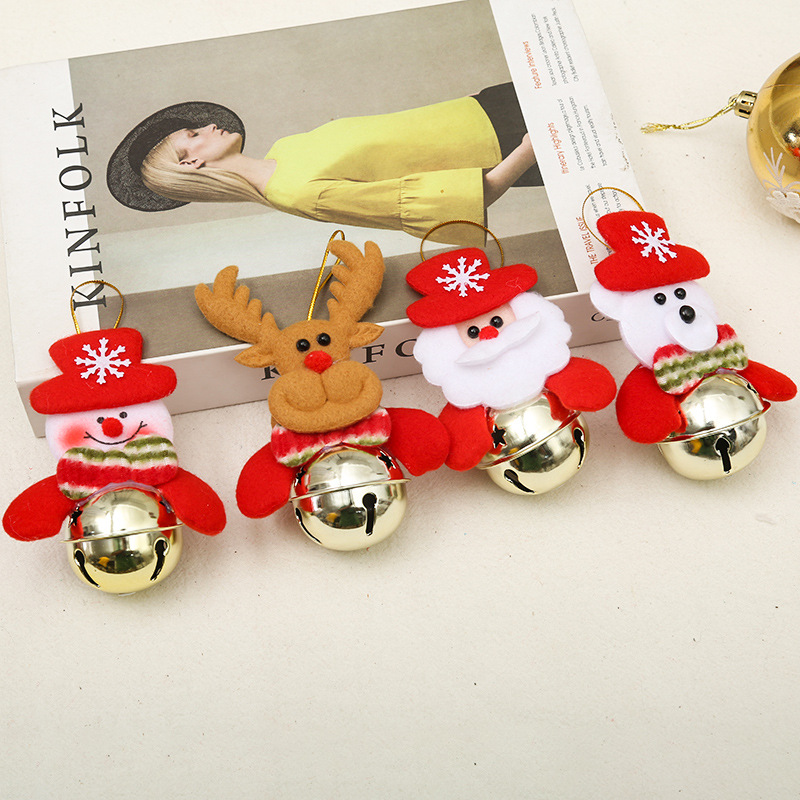 Christmas Ornament Bells Tree Decoration Ornaments for Kids Festive Santa Reindeer