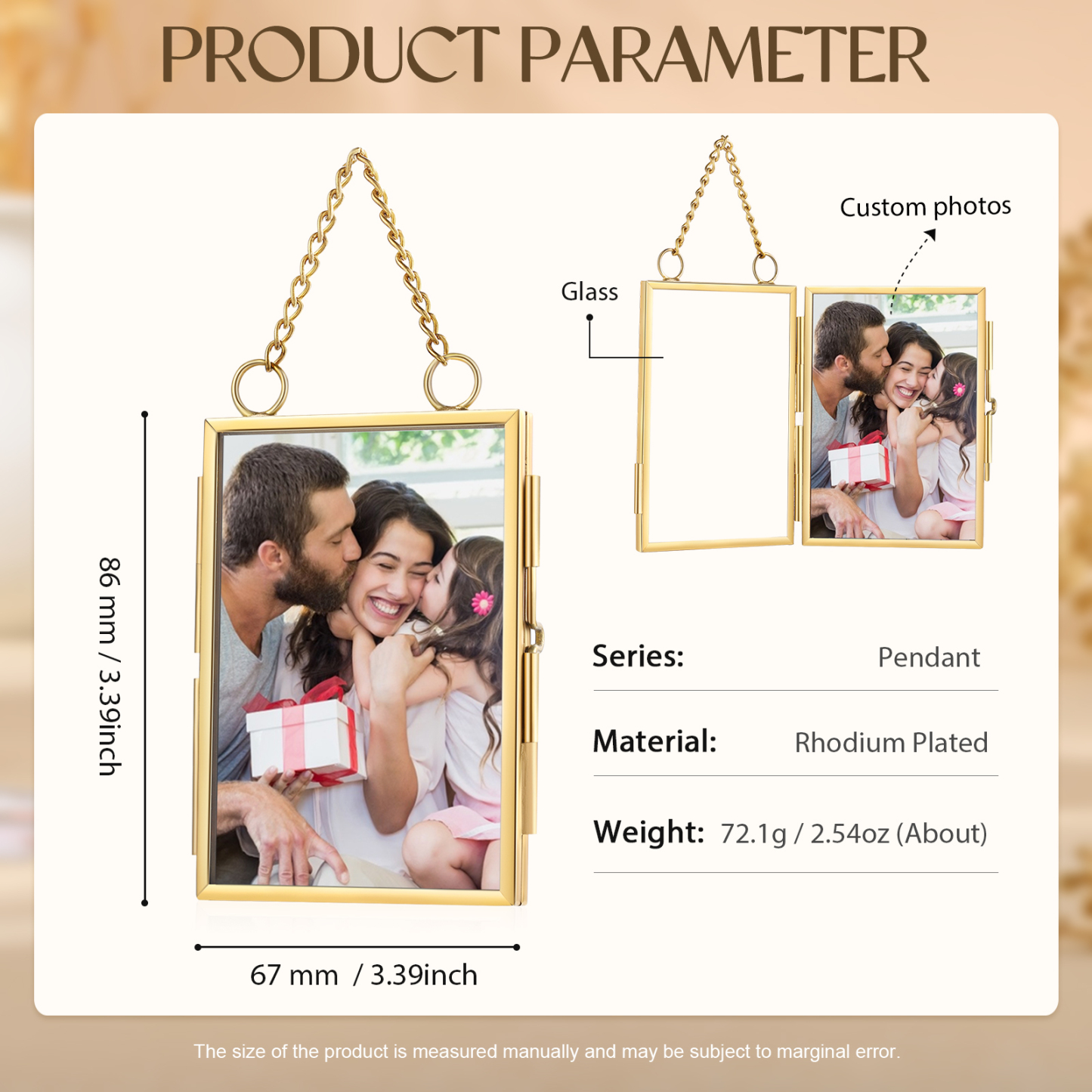 Personalised Mini Photo Ornament Custom Keepsake for Family Lovers and Home Gifts Christmas Stocking Stuffer