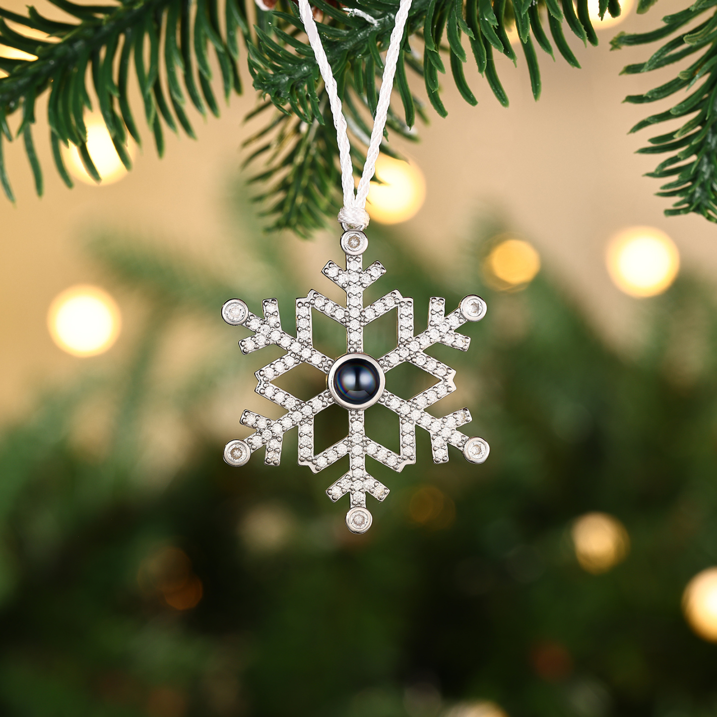 Snowflake Projection Hanging Ornaments Customised Photo Christmas Ornaments Personalised Gifts For Family/Friends