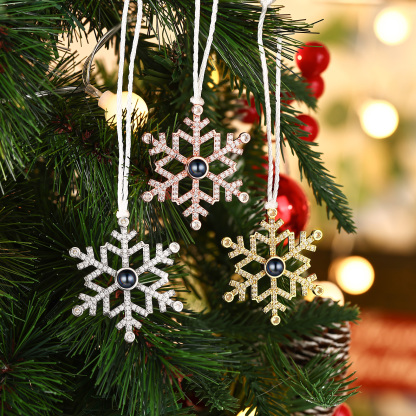 Snowflake Projection Hanging Ornaments Customised Photo Christmas Ornaments Personalised Gifts For Family/Friends