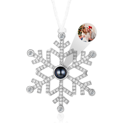 Snowflake Projection Hanging Ornaments Customised Photo Christmas Orna