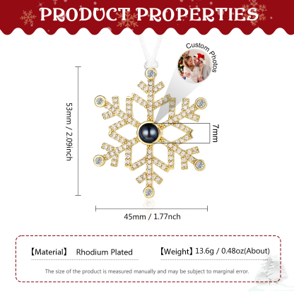 Snowflake Projection Hanging Ornaments Customised Photo Christmas Ornaments Personalised Gifts For Family/Friends