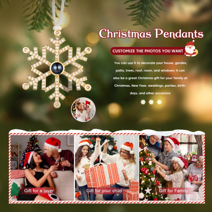 Snowflake Projection Hanging Ornaments Customised Photo Christmas Ornaments Personalised Gifts For Family/Friends