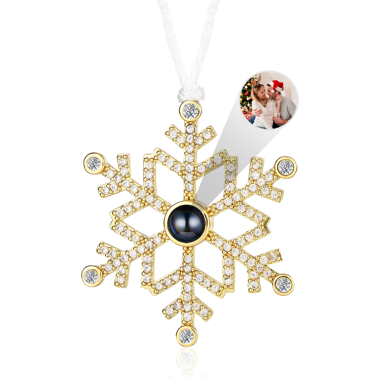 Snowflake Projection Hanging Ornaments Customised Photo Christmas Ornaments Personalised Gifts For Family/Friends