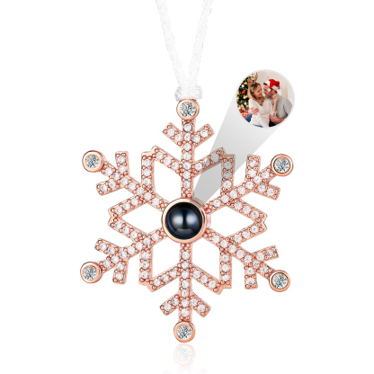 Snowflake Projection Hanging Ornaments Customised Photo Christmas Ornaments Personalised Gifts For Family/Friends
