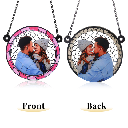 Custom Photo Where There Is Love There Is Life Couple Personalised Window Hanging Suncatcher Ornament Gift For Husband Wife