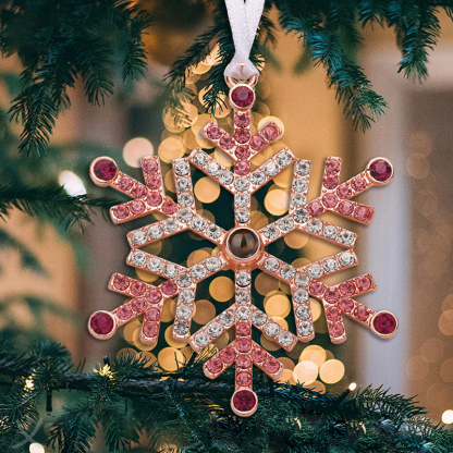 Personalised Christmas Tree Ornament with Photo Projection Snowflake H