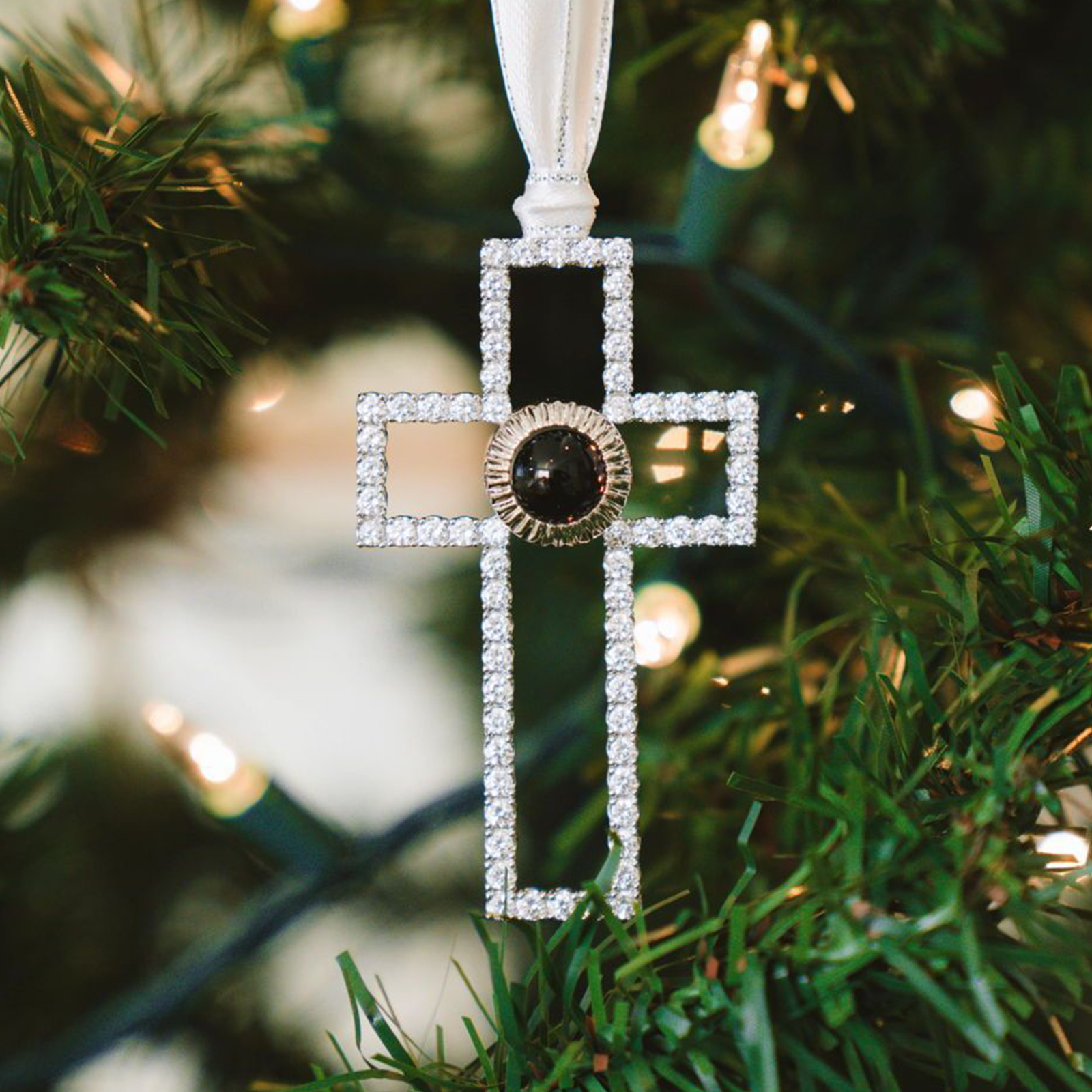 Personalised Christmas Tree Ornament with Photo Projection Custom Cross Ornament Christmas Gift