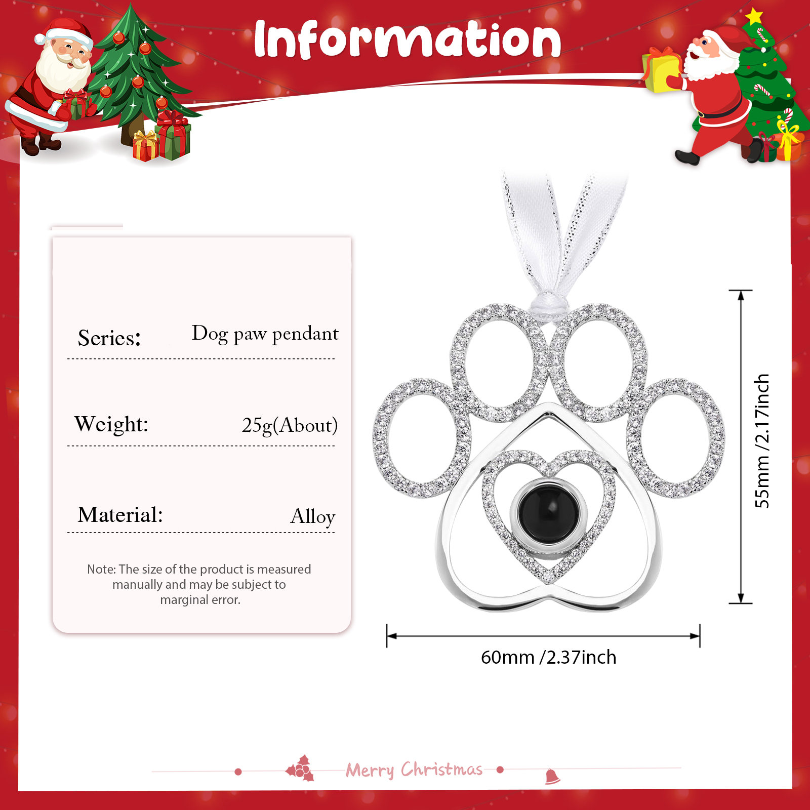 You Left Your Paw Prints On My Heart Personalised Custom Photo Pet Paw Projection Ornament