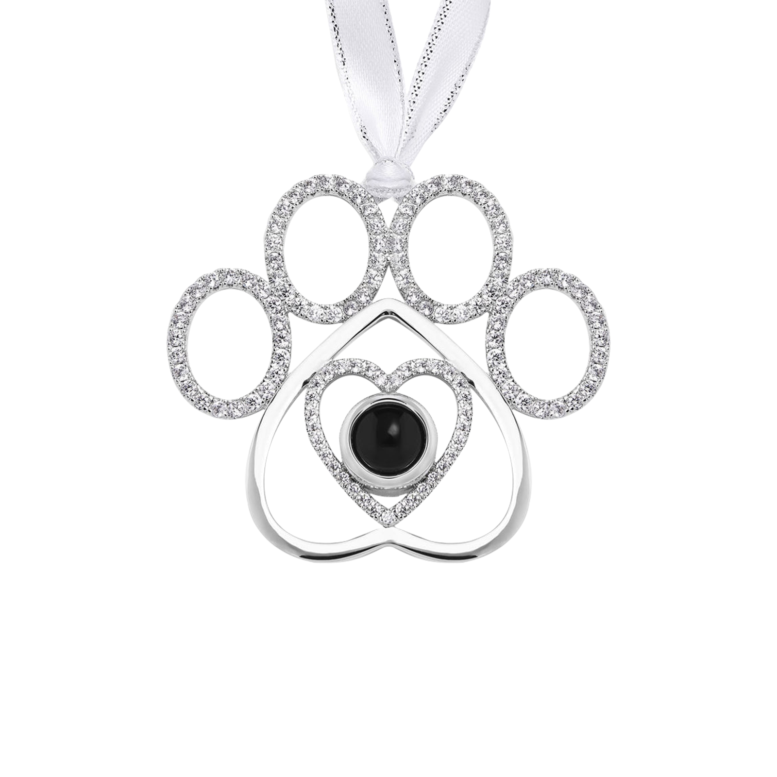 You Left Your Paw Prints On My Heart Personalised Custom Photo Pet Paw Projection Ornament
