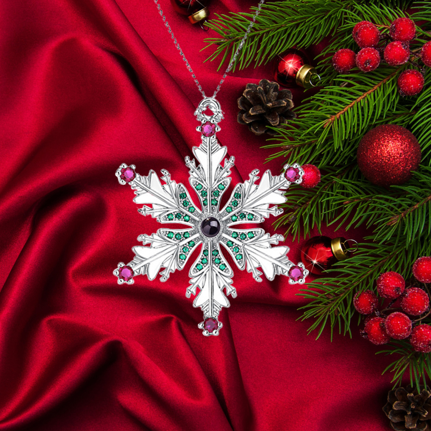 Personalised Christmas Tree Ornaments with Photo Projection Hanging Snowflake Gifts For Family/Friends