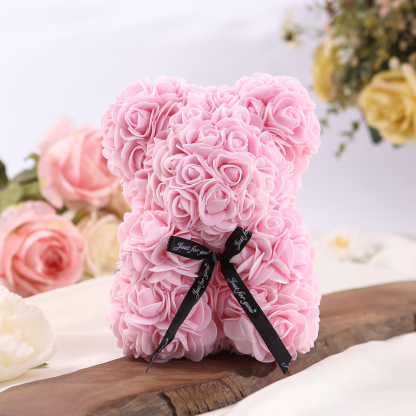 Rose Teddy Bear Artificial Flowers Rose Bear Teddy Decor Gift for Valentines Day Gift for Couple