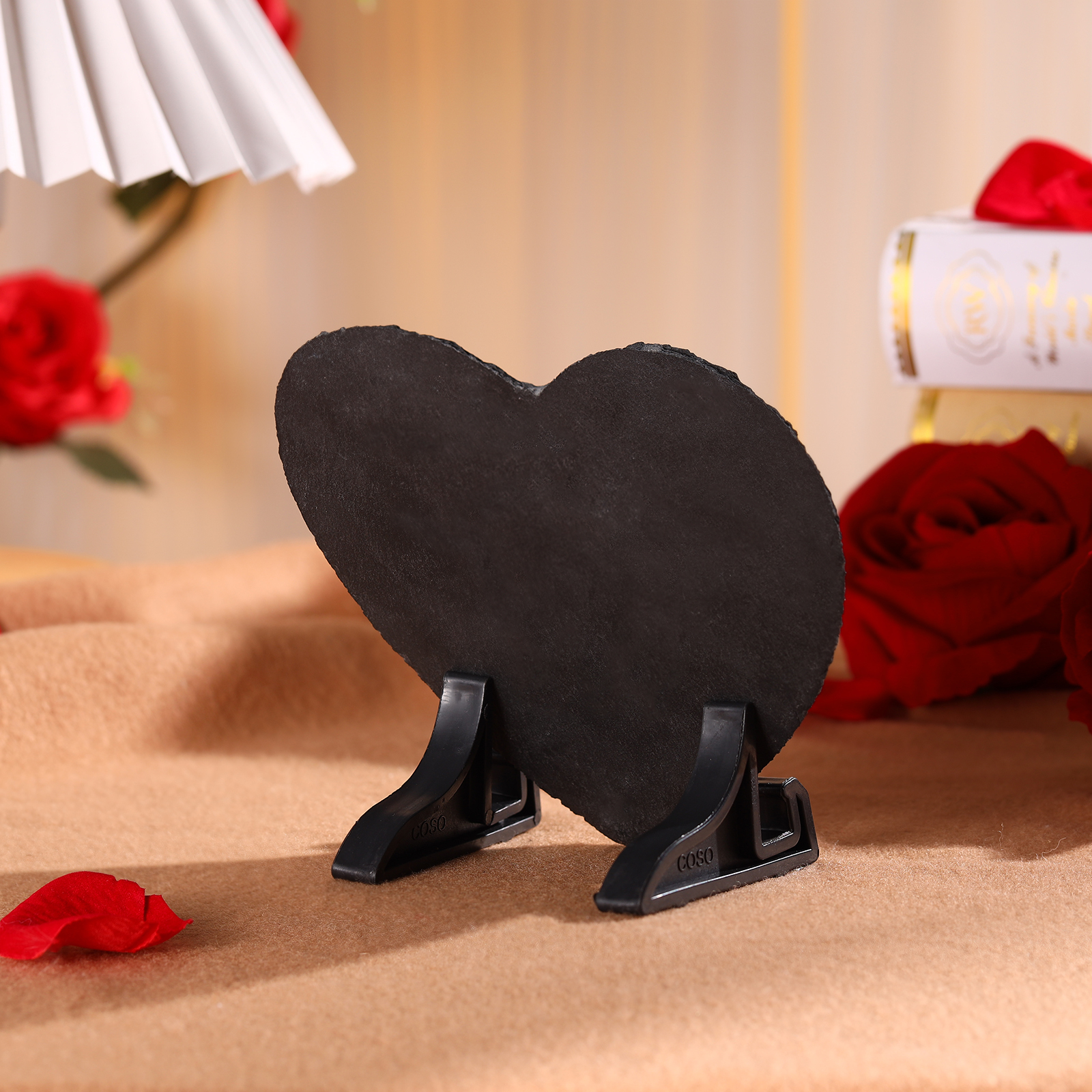 Personalised Shaped Stone with Stand My Favorite Place In All The World Is Next To You Heart Shaped Gift for Couple
